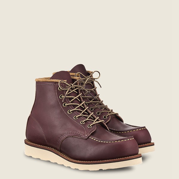 Red Wing Heritage Boots Classic Moc - 6-inch Mesa Leather - Burgundy - Mens NDR137056